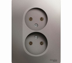 Розетка 2-м СП Glossa 16А IP20 без заземл. в сборе платина SchE