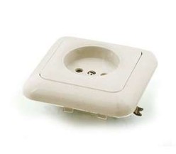 Розетка 1-м СП 10А IP20 БЕЛ. ЦЕРКОВЬ