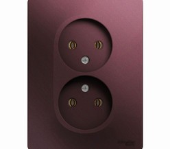Розетка 2-м СП Glossa 16А IP20 без заземл. в сборе баклажан. SchE