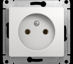 Механизм розетки 1-м СП Glossa 16А IP20 без заземл. бел. SchE