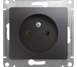 Механизм розетки 1-м СП Glossa 16А IP20 без заземл. графит SchE