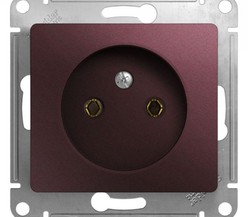 Механизм розетки 1-м СП Glossa 16А IP20 без заземл. баклажан. SchE