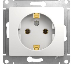 Механизм розетки 1-м СП Glossa 16А с заземл. бел. SchE