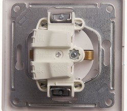 Розетка 1-м СП Glossa 16А с защ. крышкой защ. шторки с заземл. в сборе IP20 бел. SchE