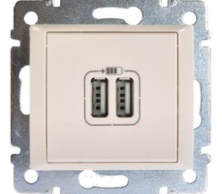 Механизм розетки 1-м USB 2мод. СП Valena сл. кость (DIY-упак.) Leg