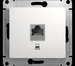 Механизм розетки комп. 1-м СП Glossa RJ45 бел. SchE