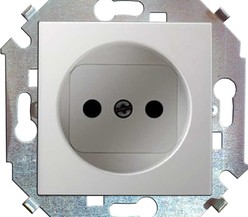 Механизм розетки 1-м СП Simon15 16А IP20 защ. шторки без заземл. бел. Simon