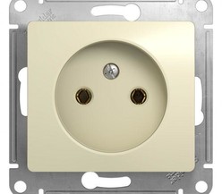 Механизм розетки 1-м СП Glossa 16А IP20 без заземл. беж. SchE