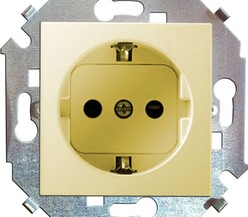 Механизм розетки 1-м СП Simon15 защ. шторки с заземл. сл. кость Simon