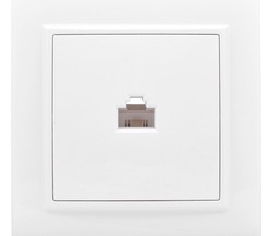 Розетка компьютерная 1-м СП Минск RJ45 бел. Basic EKF