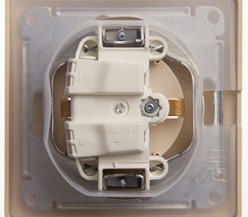 Розетка 1-м СП Glossa 16А IP44 с защ. крышкой защ. шторки с заземл. в сборе беж. SchE