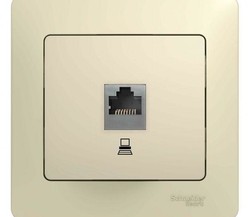 Механизм розетки комп. 1-м СП Glossa RJ45 беж. SchE