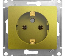 Механизм розетки 1-м Glossa 16А 250В с заземл. фисташк. SchE
