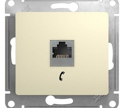 Механизм розетки телеф. 1-м СП Glossa RJ11 беж. SchE