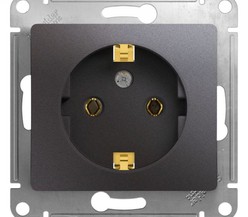 Механизм розетки 1-м Glossa 16А 250В с заземл. графит SchE