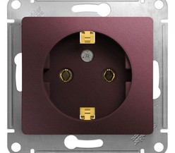 Механизм розетки 1-м Glossa 16А 250В с заземл. баклажан. SchE