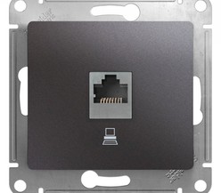 Механизм розетки комп. 1-м Glossa RJ45 кат.5е графит SchE