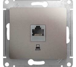 Механизм розетки комп. 1-м Glossa RJ45 кат.5е платина SchE