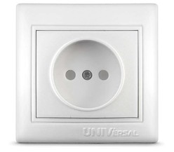 Розетка 1-м СП Севиль 16А IP20 защ. шторки без заземл. бел. Universal