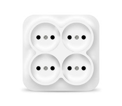 Розетка 4-м ОП 10А IP20 без заземл. бел. квадрат IONICH