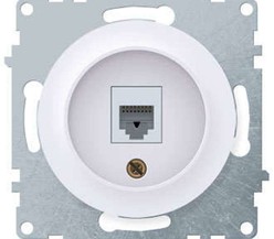 Механизм розетки комп. 1-м СП Florence 1xRJ45 кат.5e бел. 1E20701300 OneKeyElectro