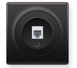 Механизм розетки комп. 1-м СП Florence 1xRJ45 кат.5e черн. 1E20701303 OneKeyElectro