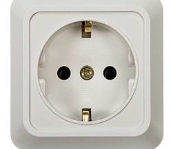 Розетка 1-м BOLLETO с заземл. накл. 7028 бел. ASD / IN HOME