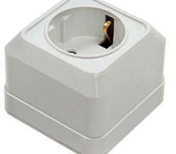 Розетка 1-м BOLLETO защ. шторки с заземл. накл. 7028х бел. ASD / IN HOME