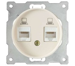 Механизм розетки комп. 2-м СП Florence RJ45 кат.5e беж. 1E20901301 OneKeyElectro