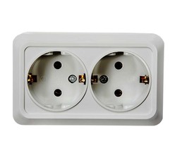 Розетка 2-м BOLLETO с заземл. накл. 7128 бел. ASD / IN HOME