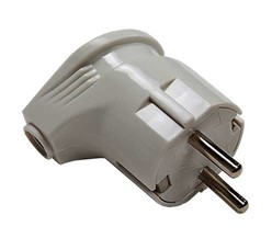 Вилка косая с заземл. 4152 / вилка угловая с заземл. 16А 4110 бел. ASD / IN HOME
