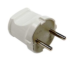 Вилка прямая 10А 4142 бел. ASD / IN HOME