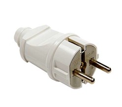 Вилка прямая с заземл. 16А 4140 бел. ASD / IN HOME