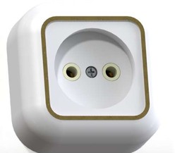 Розетка 1-м ОП Валентина 10А IP20 РА10-266 бел./зол. Кунцево