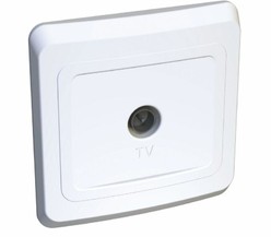 Розетка TV 1-м СП Этюд оконечная бел. SchE