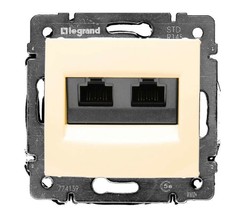 Механизм розетки информ. 2-м СП Valena RJ45 CAT.5E UTP на винтах сл. кость Leg