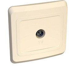 Розетка TV 1-м СП Этюд оконечная крем. SchE