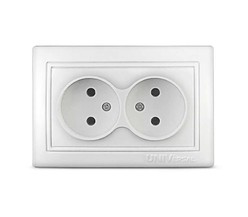 Розетка 2-м СП Севиль 16А IP20 бел. Universal
