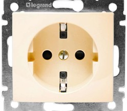 Механизм розетки 1-м СП Valena 2К+З с заземл. нем. станд. сл. кость (DIY-упак.) Leg