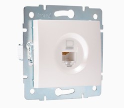 Механизм розетки компьютерн. 1-м СП KARINA RJ45 жемчуж./бел. перламутр Lezard