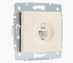 Механизм розетки компьютерн. 1-м СП KARINA RJ45 крем Lezard