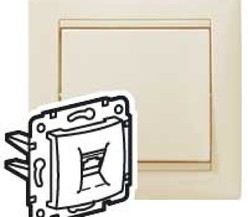 Механизм розетки телеф. 1-м СП Valena RJ11 сл. кость (DIY-упак.) Leg
