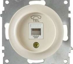 Механизм розетки телеф. 1-м СП Florence 1xRJ11 беж. 1E20601301 OneKeyElectro
