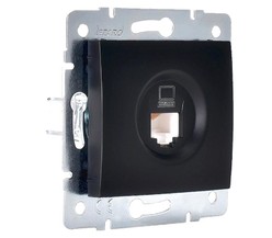 Механизм розетки компьютерн. 1-м СП KARINA RJ45 черн. бархат Lezard