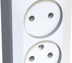 Розетка 2-м ОП Этюд 16А IP20 без заземл. бел. SchE