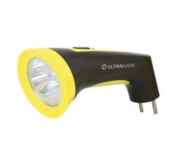 Фонарь LED 3804M (аккум. 220В черн./жел. 4 LED SLA пласт. коробка) Ultraflash