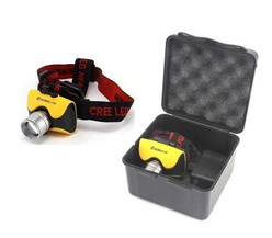 Фонарь налобный E157 (аккум. 220В CREE 3Вт пласт. бокс; желт.) Ultraflash