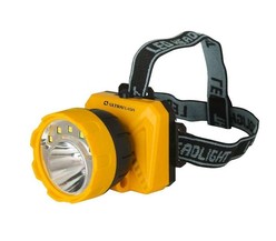 Фонарь налобный LED 5372 (5SMD + 1Вт 2 режима; желт./черн.) Ultraflash
