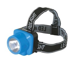 Фонарь налобный аккумуляторный LED 5374 (220В LED 1 режим; голуб.) Ultraflash