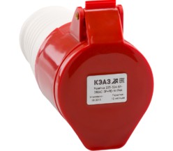 Розетка кабельная 225-32А-6h-380AC-3P+PE+N-IP44